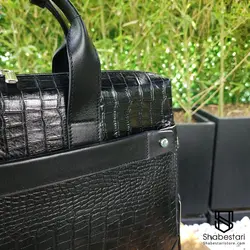 کیف چرم طبیعی اداری ماریو مشکی کد 109997