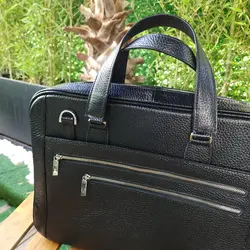 کیف چرم طبیعی اداری پیترو مشکی کد 109996