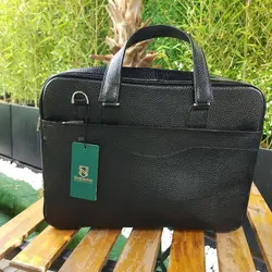 کیف چرم طبیعی اداری پیترو مشکی کد 109996