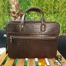 کیف چرم طبیعی اداری ایوان قهوه ای کد 109995
