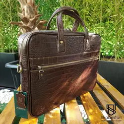 کیف چرم طبیعی اداری ایوان قهوه ای کد 109995