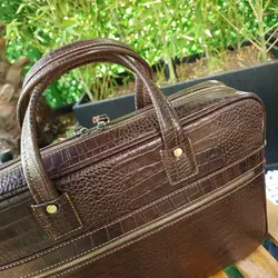 کیف چرم طبیعی اداری ایوان قهوه ای کد 109995