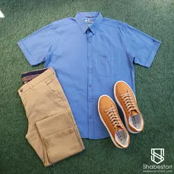 پیراهن آستین کوتاه لینن کد 101684