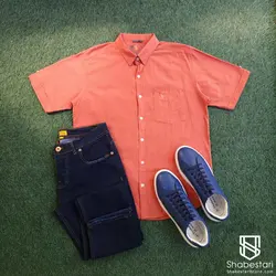 پیراهن آستین کوتاه لینن کد 101684