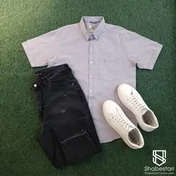 پیراهن آستین کوتاه لینن کد 101684