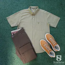 پیراهن آستین کوتاه لینن کد 101684