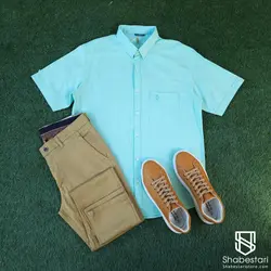 پیراهن آستین کوتاه لینن کد 101684