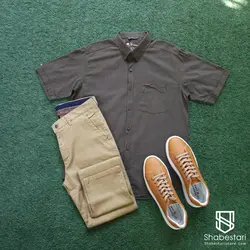 پیراهن آستین کوتاه لینن کد 101684