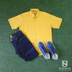 پیراهن آستین کوتاه لینن کد 101684