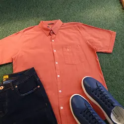 پیراهن آستین کوتاه لینن کد 101684