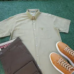 پیراهن آستین کوتاه لینن کد 101684