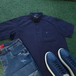 پیراهن آستین کوتاه لینن کد 101684