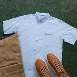 پیراهن آستین کوتاه لینن کد 101684