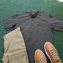 پیراهن آستین کوتاه لینن کد 101684