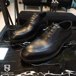 کفش چرم طبیعی مک مشکی کد 110853