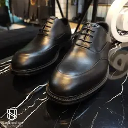 کفش چرم طبیعی مک مشکی کد 110853