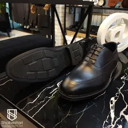 کفش چرم طبیعی مک مشکی کد 110853