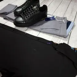 پیراهن آستین بلند ساده مشکی کد 1010701