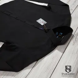 پیراهن آستین بلند ساده مشکی کد 1010701