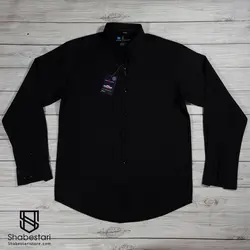 پیراهن آستین بلند ساده مشکی کد 1010701