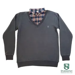 بلوز سلانیک یقه پیراهنی طوسی کد120415