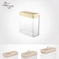 بانکه حبوبات مستطیل وانیلی بزرگ لیمون مدل سارینا کد 1