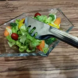 انبر سالاد بیضی شیاردار استیل