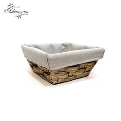 سبد سبزی 4 گوش بزرگ حصیری پارچه ای باتیس