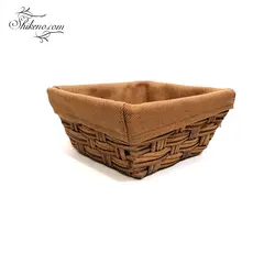 سبد سبزی 4 گوش بزرگ حصیری پارچه ای باتیس