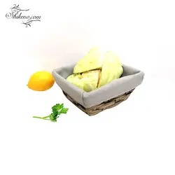 سبد سبزی 4 گوش بزرگ حصیری پارچه ای باتیس