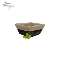 سبد سبزی 4 گوش کوچک حصیری پارچه ای باتیس