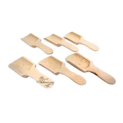 پیمانه ادویه 6 عددی كوچك چوبی | شیک نو , بزرگترین مجموعه فروش پلاسكو و لوازم آشپزخانه