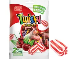 تافی تویستی دو رنگ با کنسانتره طبیعی آلبالو 110 گرم