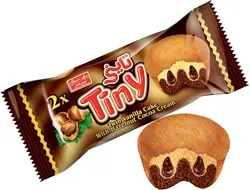 کیک تاینی دوقلو کرمدار کاکائویی فندقی 70 گرم