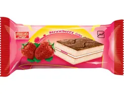 کیک لایه ای کرمدار توت فرنگی آلبینا 25 گرم