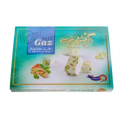 گز لقمه ۱۸ درصد مخلوط پسته و بادام  صادراتی گز شُهرت