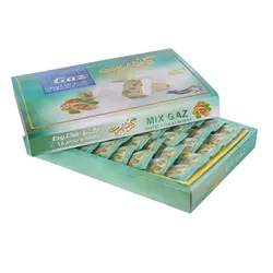 گز لقمه ۱۸ درصد مخلوط پسته و بادام  صادراتی گز شُهرت