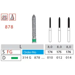 فرز الماسه چمفر متوسط Torpedo tapered