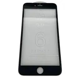 گلس محافظ صفحه نمایش 9H سیاه برای آیفون 6 پلاس و آیفون 6s پلاس