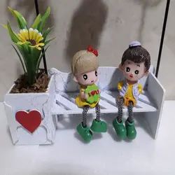 مجسمه چراغ دار دختر و پسر عاشق روی نیمکت