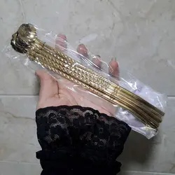 قاشق شربت خوری نی دار طلایی طرح گل بسته 6 عددی