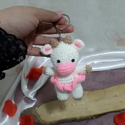 جاکلیدی بافتنی مدل گاو