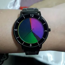 ساعت مچی صفحه هفت رنگ مدل elysian مشکی