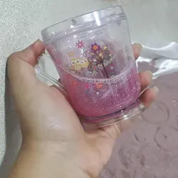 لیوان آکواریومی کودک طرح جغد روی شاخه