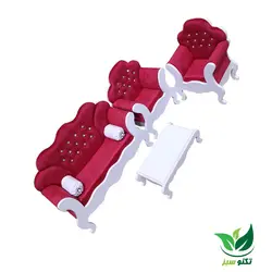 ماکت دکوری مبل 4 نفره سرخابی رنگ