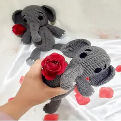 عروسک ست فیل بافتنی