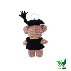 آویز جا کلیدی بافتنی طرح خرس فارغ التحصیل