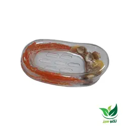 جا صابونی طرح صدف نارنجی رنگ