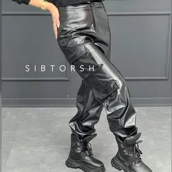 شلوار کارگو چرم کد 240