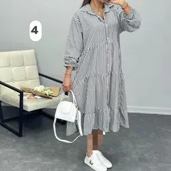 پیراهن مانتویی کد 6052